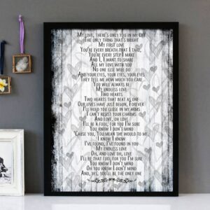 "Endless Love" - Diana Ross - Framed Lyrics Wall Art