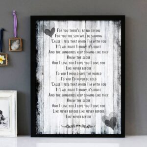 "Song Bird" - Eva Cassidy - Framed Lyrics Wall Art