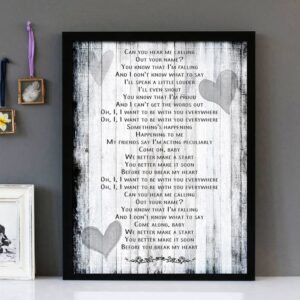 "Everywhere" - Fleetwood Mac - Framed Lyrics Wall Art
