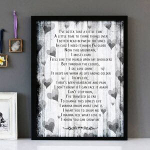 "I Want To Know What Love Is" - Foreigner - Framed Lyrics Wall Art