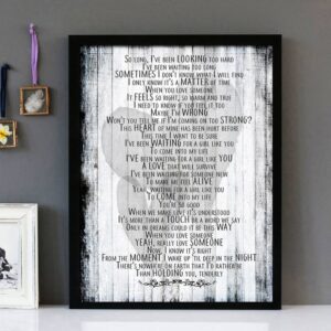 "Waiting For A Girl Like You" - Foreigner - Framed Lyrics Wall Art