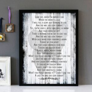 "The Way You Look Tonight" - Frank Sinatra - Framed Lyrics Wall Art