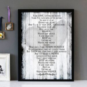 "Higher and Higher" - Jackie Wilson - Framed Lyrics Wall Art