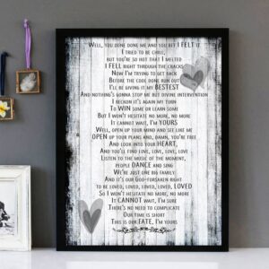 "I'm Yours" - Jason Mraz - Framed Lyrics Wall Art