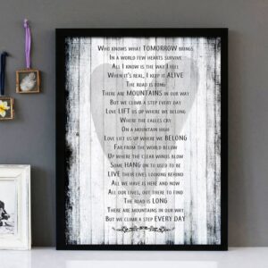 "Up Where We Belong" - Joe Cocker & Jennifer Warnes - Framed Lyrics Wall Art