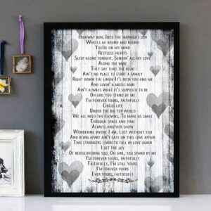 "Faithfully" - Journey - Framed Lyrics Wall Art
