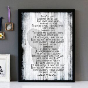 "To Love Somebody" - Michael Bolton - Framed Lyrics Wall Art
