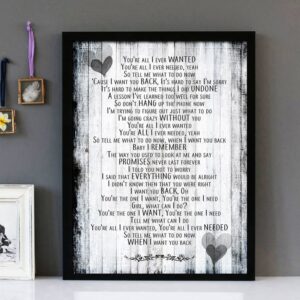 "I Want You Back" - NSYNC - Framed Lyrics Wall Art