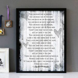 "Get Here" - Oleta Adams - Framed Lyrics Wall Art