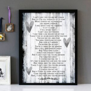 "Can't Fight This Feeling Anymore" - REO Speedwagon - Framed Lyrics Wall Art
