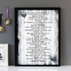 "Rosanna" - Toto - Framed Lyrics Wall Art