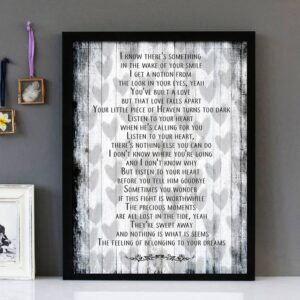 "Listen To Your Heart" - Roxette - Framed Lyrics Wall Art