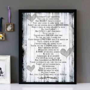 "Never Had A Dream Come True" - S Club 7 - Framed Lyrics Wall Art