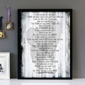 "No Ordinary Love" - Sade - Framed Lyrics Wall Art