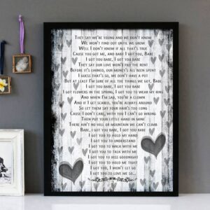 "I Got You Babe" - Sonny & Cher - Framed Lyrics Wall Art
