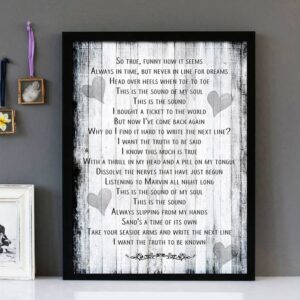 "True" - Spandau Ballet - Framed Lyrics Wall Art