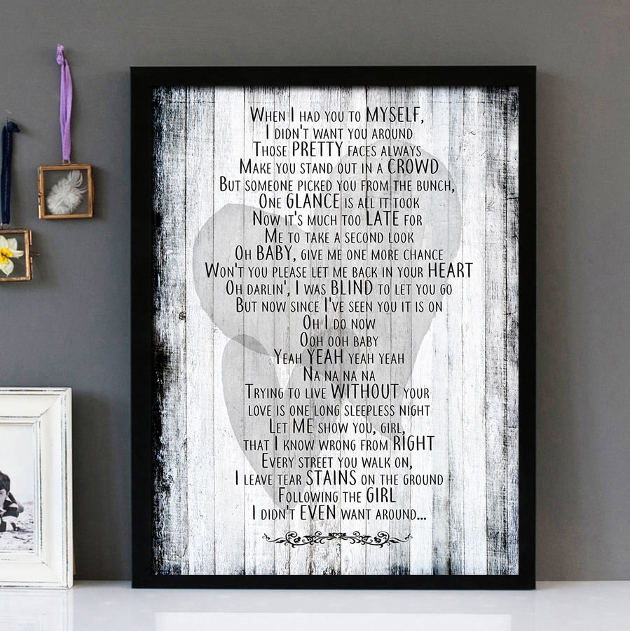 "I Want You Back" - The Jackson 5 - Framed Lyrics Wall Art Design