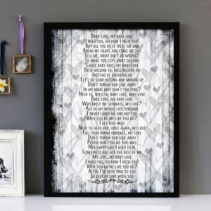 "Baby Love" - The Supremes - Framed Lyrics Wall Art