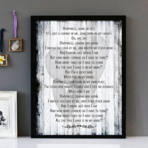 "Lucky Man" - The Verve - Framed Lyrics Wall Art Design