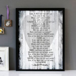 "Baby Can I Hold You" - Tracy Chapman - Framed Lyrics Wall Art