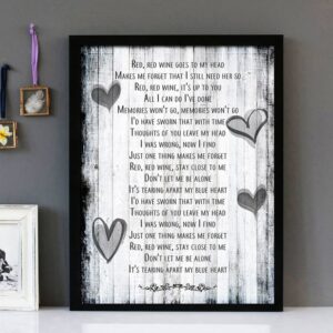 "Red Red Wine" - UB40 - Framed Lyrics Wall Art