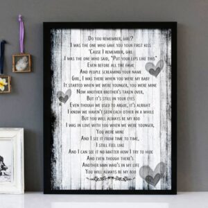 "My Boo" - Usher - Framed Lyrics Wall Art