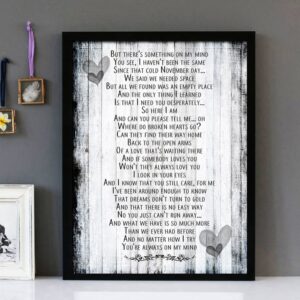 "Where Do Broken Hearts Go" - Whitney Houston  - Framed Lyrics Wall Art Design