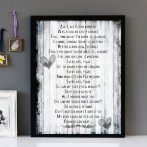 "Love Looks Better" - Alicia Keys - Framed Lyrics Wall Art Design