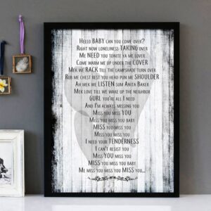 "Come Over" - Busy Signal - Framed Lyrics Wall Art
