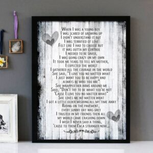 "No Matter What" - Calum Scott - Framed Lyrics Wall Art Design