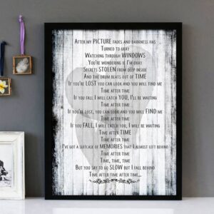 "Time After Time" - Cyndi Lauper - Version 2 - Framed Lyrics Wall Art Design