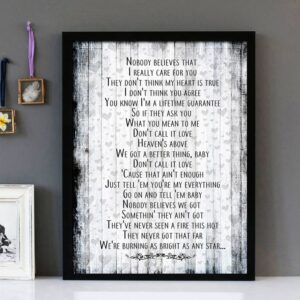 "Don't Call It Love" - Dolly Parton - Framed Lyrics Wall Art Design