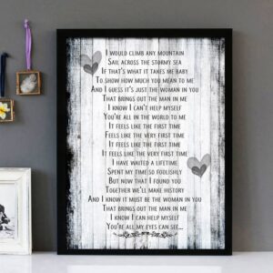 "Feels Like The First Time" - Foreigner - Framed Lyrics Wall Art Design