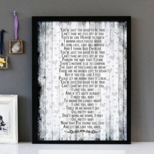 "Can't Take My Eyes Off You" - Frankie Valli - Version 2 - Framed Lyrics Wall Art Design