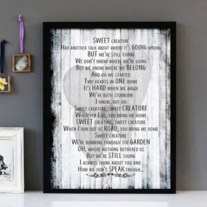 "Sweet Creature" - Harry Styles - Framed Lyrics Wall Art Design