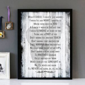 "I'll Never Love Again" - Lady Gaga - Framed Lyrics Wall Art