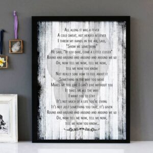 "Stay" - Rihanna - Framed Lyrics Wall Art Design Version 2