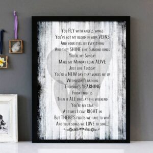 "You're My Star" - Stereophonics - Framed Lyrics Wall Art Design