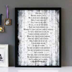 "She's Royal" - Tarrus Riley - Framed Lyrics Wall Art Design