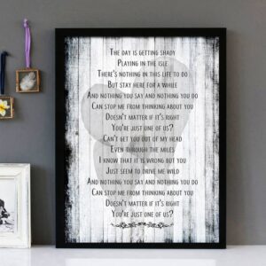 "Silver Velvet" - The Courtneys - Framed Lyrics Wall Art Design