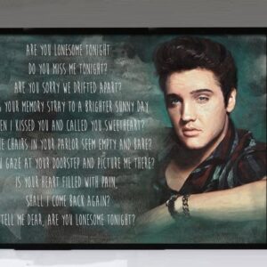 "Are You Lonesome Tonight" - Elvis Presley - Framed Lyrics Wall Art Design