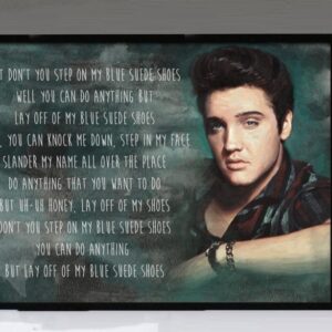 "Blue Suede Shoes" - Elvis Presley - Framed Lyrics Wall Art Design