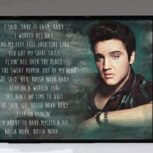 "Bossa Nova Baby" - Elvis Presley - Framed Lyrics Wall Art Design