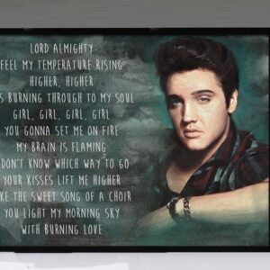 "Burning Love" - Elvis Presley - Framed Lyrics Wall Art Design