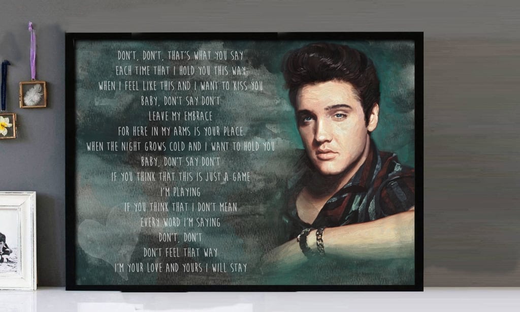 "Don't" - Elvis Presley - Framed Lyrics Wall Art Design