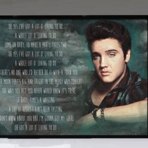 "Got A Lot O' Lovin' To Do" - Elvis Presley - Framed Lyrics Wall Art Design