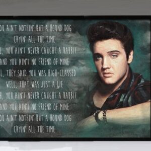 "Hound Dog" - Elvis Presley - Framed Lyrics Wall Art Design