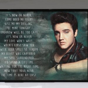 "It's Now Or Never" - Elvis Presley - Framed Lyrics Wall Art Design
