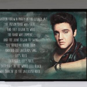 "Jailhouse Rock" - Elvis Presley - Framed Lyrics Wall Art Design