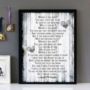 "Where Is The Love" - Roberta Flack - Framed Lyrics Wall Art Design